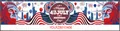US Independence Day banner with Statue of Liberty and fireworks for July 4th party decor - Statue of Liberty Fireworks and Skyline Style (Independence Day Banner 15)