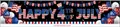 Happy 4th of July banner with Stars and Stripes patterns for Independence Day outdoor decor - Artistic Font Balloons and Uncle Sam Hat Style (Independence Day Banner 17)