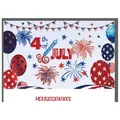 4th of July background banner with red white and blue balloons and fireworks - Independence Day Poster 19 (MDLR20220303001)