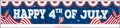 US Independence Day banner with Happy 4th of July text and patriotic star patterns - Red White Blue Patriotic Fireworks and Hat Style (Independence Day Banner 18)