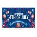 4th of July party backdrop with American flag balloons, fireworks and patriotic top hat - Independence Day Poster 20 (WLDLHF20220323)