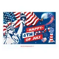 US Independence Day party banner with Statue of Liberty, bald eagle and July 4th theme - Independence Day Poster 21 (WLDLHF20220325-2)