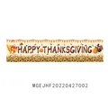Close-up of Happy Thanksgiving banner with pumpkin and turkey autumn harvest illustrations - Beige Full Print Festive Elements Style (MGEJHF20220427002)