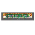 Macro detail of Welcome Back to School banner with colorful pencils and autumn leaves - WELCOME BACK TO SCHOOL (Dark Gray Elements 005) / 300x50cm