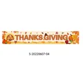 Bannière Thanksgiving avec dinde citrouille et feuilles d'érable décor de jardin - Style Action de Grâce Dindon Citrouille Pomme (S-20220607-04)