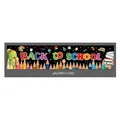 Macro shot of 300x50 Back to School banner with vibrant stationery and pencil graphics - BACK TO SCHOOL (Dark Black Pencil Style 019) / 300x50cm