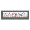 Detailed view of Back to School banner with school bus, pencils and globe patterns - Welcome BACK TO SCHOOL (Colorful Flag Style 017) / 300x50cm