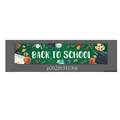 Detail of Back to School banner with green chalkboard texture and school element icons - BACK TO SCHOOL (Dark Green Blackboard 015) / 300x50cm