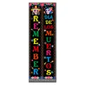 Détails des bannières de porte Jour des Morts avec motifs de squelette et fleurs vibrantes - Style Se Souvenir des Morts 010
