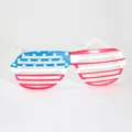 Patriotische USA-Flaggen-Shutter-Brille mit roten weißen Streifen und Sternen für Partys - Einheitsgröße / Britische Flagge Stil