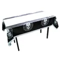 Close-up of Halloween table cloth featuring skull patterns and spider web details - Black White Center Skull Spider Web (Style 003)