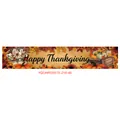 Bannière de jardin Thanksgiving automne avec texte Happy Thanksgiving citrouille et feuilles - Style Charrette à Citrouille Feuille d'Érable Tournesol (YGEJHF030515-210-40)