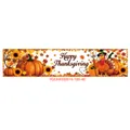 Bannière de jardin Happy Thanksgiving avec citrouille, dinde et feuilles d'érable - Style Dindon Dessin Animé Fourche Citrouille (YGEJHF030516-180-40)