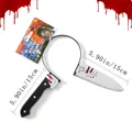 Halloween bloody head knife headband horror knife through head costume prop decor - Bloody Knife Through Headband / Silver With Blood