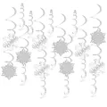 Decorazioni natalizie a spirale con fiocchi di neve argento per soffitto e feste - Stile Spirale Combinata Argento (SD036)