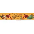 Longue bannière de Thanksgiving avec camion vintage, dindes et motifs de récolte d'automne - Style Jaune Orangé Dindon Camion Cornucopie