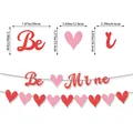 Red glitter Be Mine heart banner set for Valentine's Day wedding party wall decor - BE MINE Heart Banner