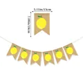 Linen burlap swallowtail banner with yellow lemon prints for summer party decoration - Pure Lemon Pattern Burlap Banner