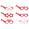 Lot de 6 lunettes de fête Saint-Valentin avec motifs de cœurs et décorations XOXO - Style A