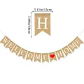 Welcome Home burlap banner with red heart and white letters for rustic home decor - WELCOME HOME Burlap Banner