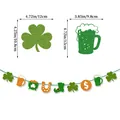 St. Patrick's Day Banner mit Glitzer-Kleeblättern, Bierkrügen und Goldmünzen Dekoration - Irisches Festival Banner (AE012)