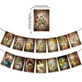 Vintage Victorian Easter banner with bunnies and eggs, 13pcs set for party fireplace decor - Victorian Easter Style