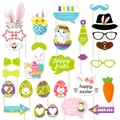 Set de 28 accesorios para fotos de Pascua con orejas de conejo y huevos de colores - Estilo Temático de Pascua (FH021)