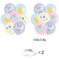 14-piece Easter macaron latex balloon set featuring Happy Easter gnomes and rabbits - Easter Latex Balloons