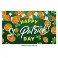 Close-up of St. Patrick's Day banner featuring shamrocks, gold coins and festive typography - 180x110cm / Irish Festival Poster 1