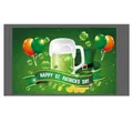 Detail of St. Patrick's Day banner with green beer, shamrocks, and festive balloons - Irish Festival Poster 12