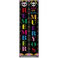 Bannières de porte Día de los Muertos avec têtes de mort et texte Remember - Style de Police d'Art Festive 019