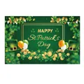 Detail of St. Patrick's Day backdrop with clovers, gold coins and green hat design - Irish Festival Poster 25