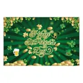 Detail of St. Patrick's Day backdrop with lucky clover, golden coins and leprechaun hat - Irish Festival Poster 26