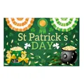 Detail of St. Patrick's Day backdrop with green shamrocks and gold coins design - Irish Festival Poster 27