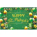 Detail of St. Patrick's Day banner featuring shamrocks, gold coins and leprechaun designs - Irish Festival Poster 29