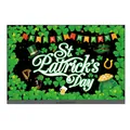 St. Patrick's Day clover banner with green shamrocks and gold coins on black background - Irish Festival Poster 19
