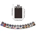 Detailed size specifications for a black graduation photo banner from Kindergarten to Grade 12 - 12th Grade Graduation Photo Banner