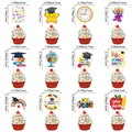 Set of 12 colorful graduation cupcake toppers for preschool and kindergarten kids - Pre-K Graduation Small Style