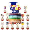 2026 Pre-K graduation cake topper set with colorful school icons and rainbow theme - Pre-K Education Graduates Large And Small Combined Style