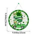 Panneau de porte rond St. Patrick avec gnomes et camion vert, diamètre de 25 centimètres - Rond camion avec panneau - Leprechaun Way