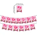 Pink Mother's Day Best Mom Ever banner with heart tulip designs and sizing details - Best Mom Ever Swallowtail Banner