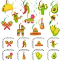 Mexican Fiesta party decorations set with cactus and taco swirl ceiling hangers and sizes - Carnival Mexican Style Deluxe Set