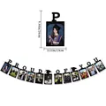 Black glittery graduation photo banner with Proud of You text and square frame shapes - PROUD OF YOU Graduation Photo Frame Banner