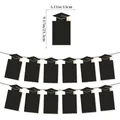 2026 graduation photo banner with black glitter cap cards and gold tassels for party décor - Graduation Hat Photo Frame Balloon