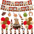 Set decorazioni compleanno tema cowboy western con striscioni palloncini e topper - Banner Spirali Palloncini Topper Completo (Set Quattro)