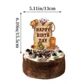 Western cowboy cake topper with vintage icons and dimensions 5.11 by 6.10 inches - Large Cake Topper