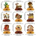 9-piece set of Western Cowboy honeycomb centerpieces for wild party table decoration - Western Cowboy Honeycomb Decor (Style A)