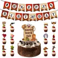 Kit decorazioni festa a tema cowboy Wild West con striscione e topper per torta - Banner Piccoli Topper Topper Grande (Set Uno)