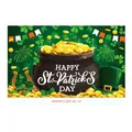 St. Patrick's Day green clover banner with gold coin pot and lucky horseshoe - Irish Festival Poster 5