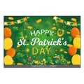 Polyester Saint Patrick's Day banner featuring shamrocks, gold coins, and lucky leprechaun - Irish Festival Poster 17
